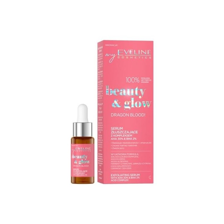 Eveline Beauty & Glow Dragon Blood! Exfoliating Serum with AHA 30% & BHA 2% Complex 18 ml