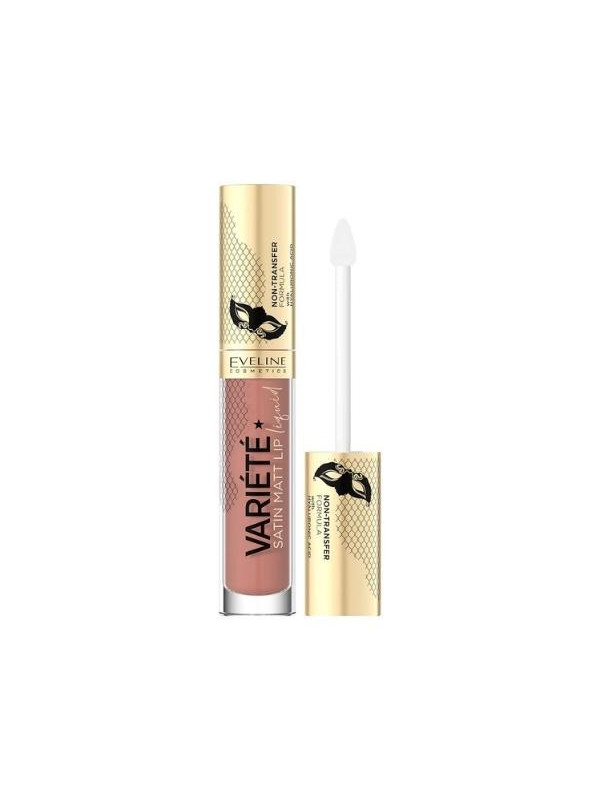 Eveline Variete Satin Vloeibare lippenstift met hyaluronzuur /01/ Caramel Cake 4,5 ml