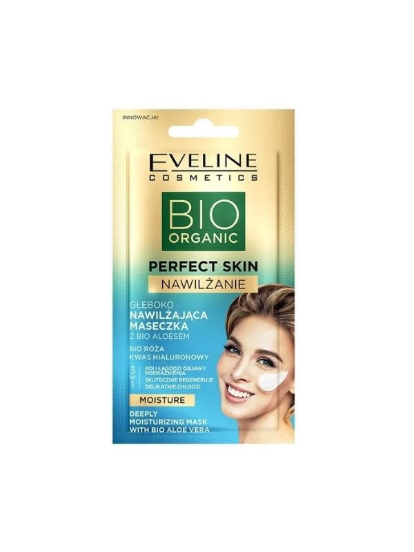 Eveline Bio Organic Perfect Skin diep hydraterend gezichtsmasker met Bio Aloë Vera 8 ml