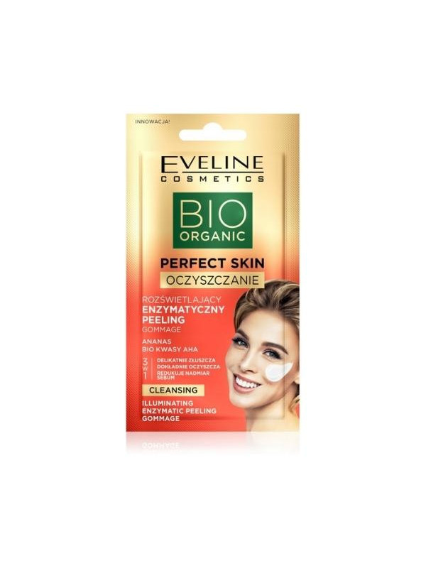 Eveline Bio Organic Perfect Skin verlichtende enzymatische Gommage Peeling 8 ml