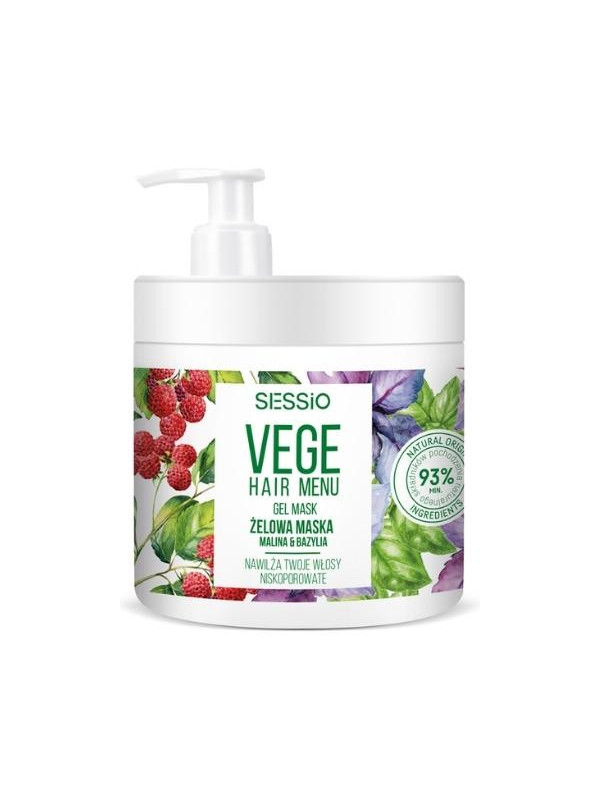 Sessio Vege Hair Menu Gel Masker voor Medium Poreus Haar Avocado & Cranberry 450 g