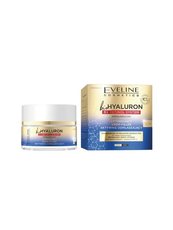 Eveline BioHyaluron 3x Retinol Systeem 50+ Liftende Crème-Filler actief verjongend 50 ml