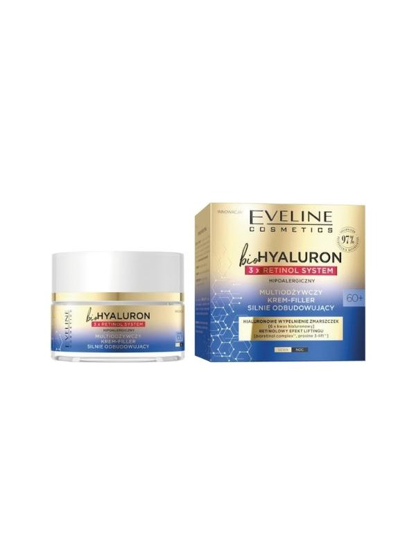 Eveline BioHyaluron 3x Retinol System 60+ multi-voedende Crème-Filler sterk herstellende 50 ml