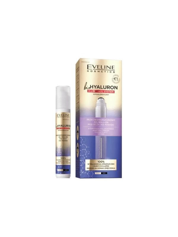 Eveline BioHyaluron 3x Retinol Anti-wrinkle system Roll-on under eyes and eyelids 15 ml