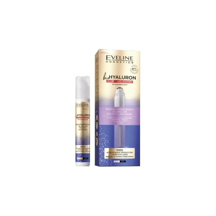 Eveline BioHyaluron 3x Retinol Anti-rimpelsysteem Roll-on onder ogen en oogleden 15 ml