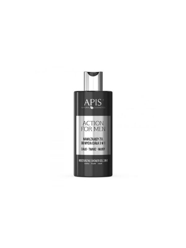 Apis Action for Men hydraterende body wash gel 3in1 Lichaam - Gezicht - Haar 300 ml