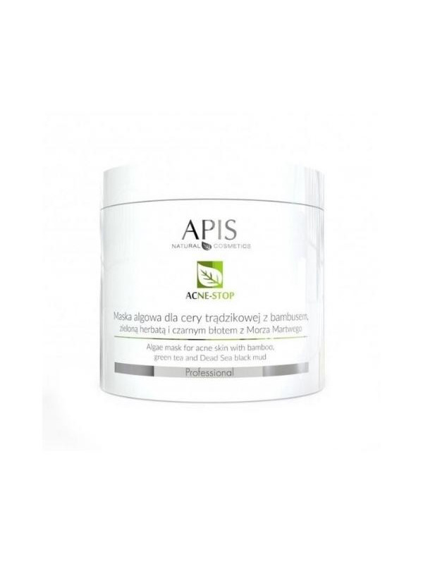 Apis Acne- Stop Algenmasker voor acne huid met bamboe, groene thee en zwarte modder uit de Dode Zee 200 g