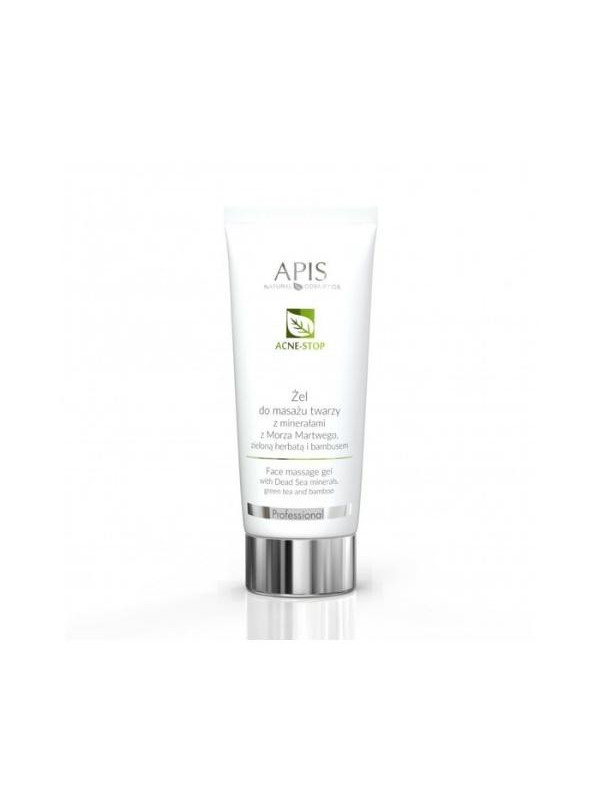 Apis Acne- Stop Gezichtsmassagegel met Dode Zeemineralen, groene thee en bamboe 200 ml