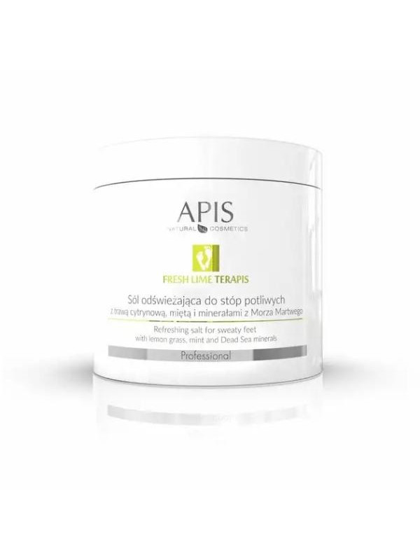 Apis Fresh Lime Terapis Refreshing salt for sweaty feet with lemongrass, mint and Dead Sea minerals 650 g