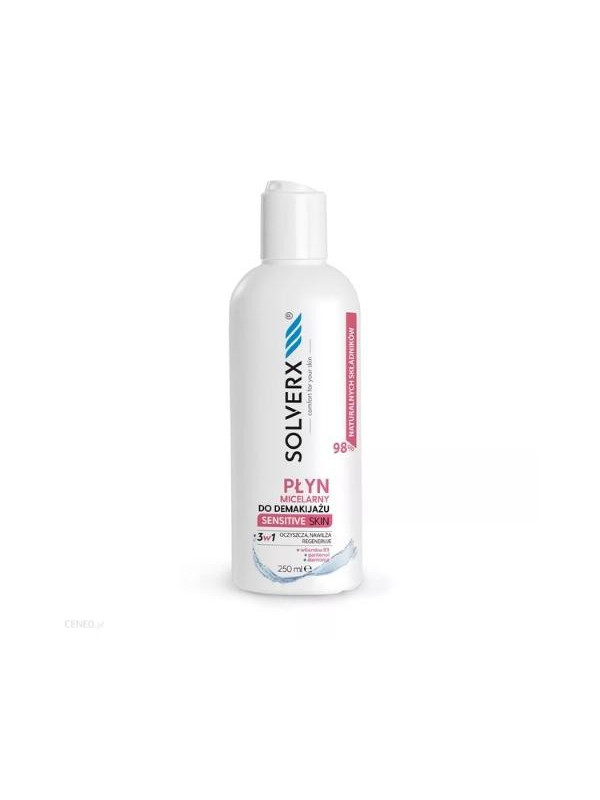 Solverx Micellaire vloeistof voor het verwijderen van make-up voor de gevoelige huid 250 ml