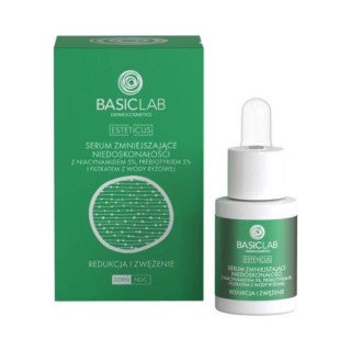 BasicLab Esteticus Serum dat imperfecties vermindert met Niacinamide 5 % Vermindering en Aanscherping 15 ml