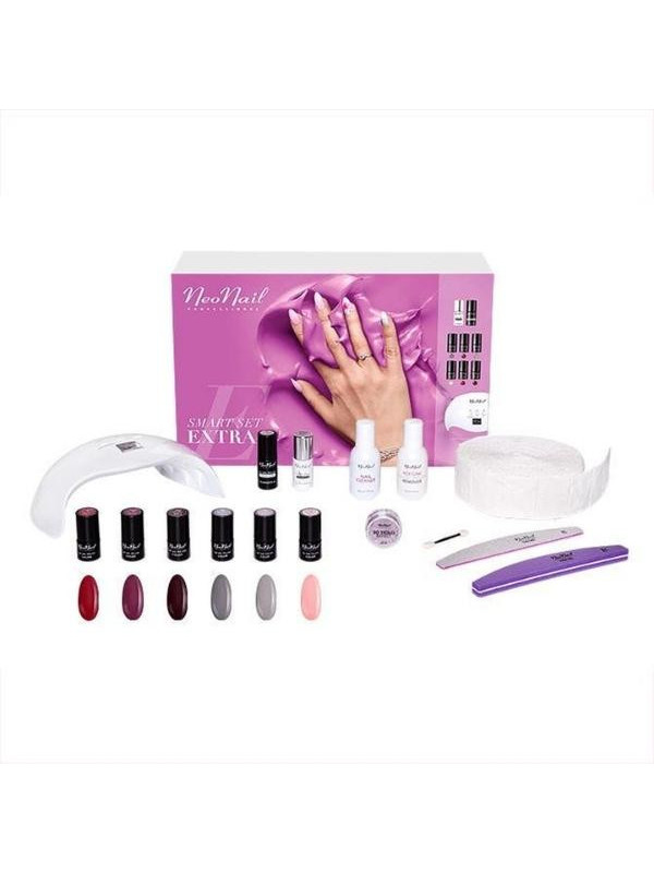 NeoNail SMART SET EXTRA hybride kit: 6 poetsmiddelen + 18W LED -lamp