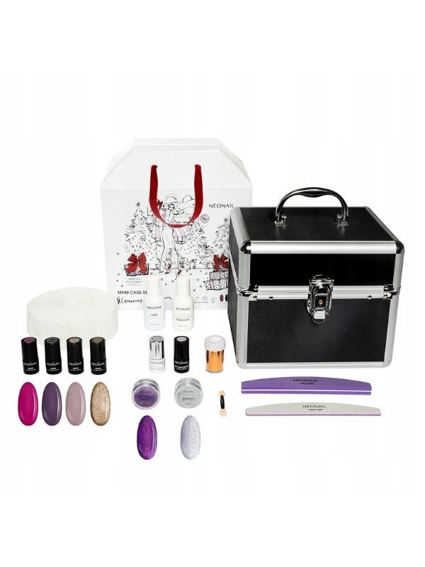 NeoNail Set for GLAMOROUS hybrids: 4 polishes + accessories + case