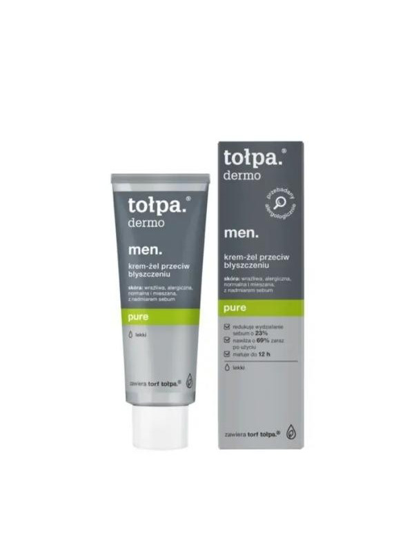 Tołpa Dermo Men . Face cream-gel against shine mattifies and moisturizes