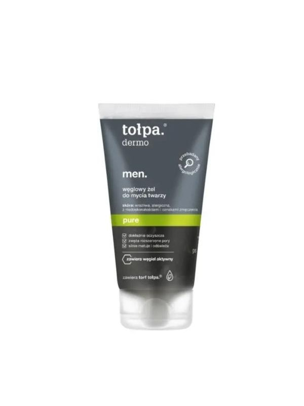 Tołpa Dermo Men Pure. charcoal face wash gel cleanses the skin