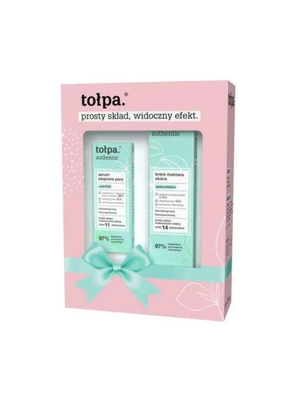 TOŁPA AUTHENTIC cadeauset voor matte huid matterende crème en serum