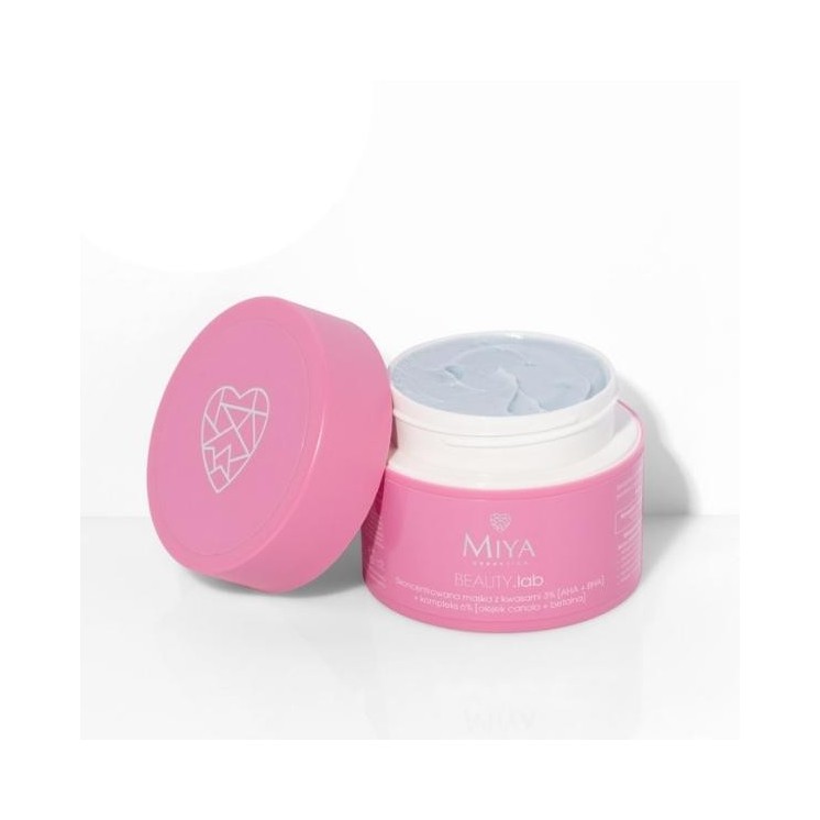 Miya Cosmetics BEAUTY masker met aha + bha-zuren 3% voor het gezicht