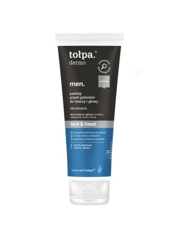 Tołpa Dermo Men . Face&head Peeling voor het scheren van gezicht en hoofd