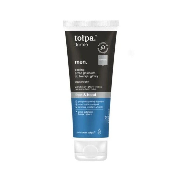 Tołpa Dermo Men . Face&head Peeling voor het scheren van gezicht en hoofd