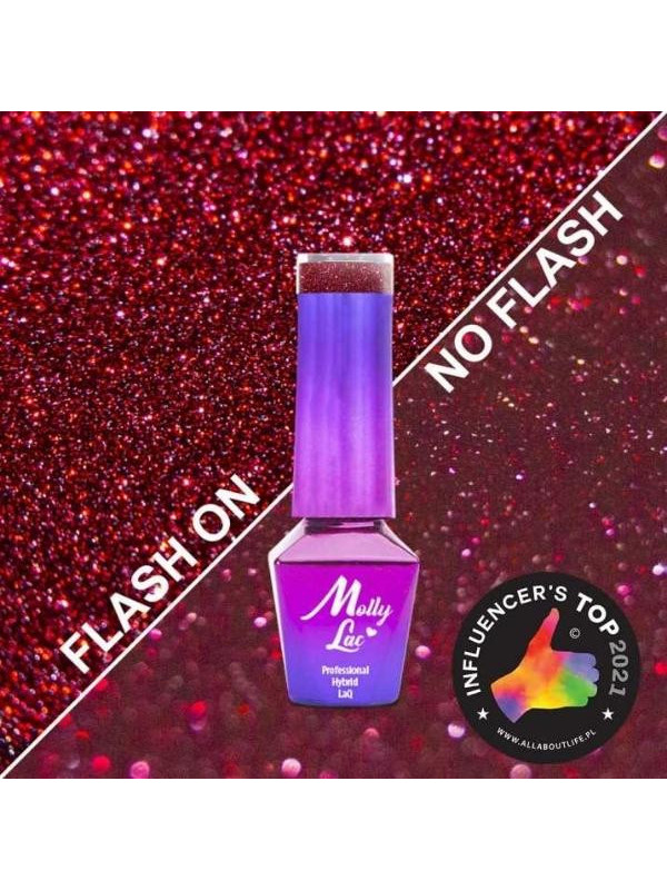 MollyLac /605/ Duo Flashing Lights Hybrid Nail Polish Deep Desire 5 ml