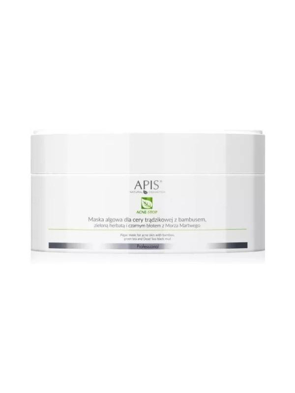 Apis Acne- Stop Algenmasker voor acne huid met bamboe, groene thee en zwarte modder uit de Dode Zee 100 g