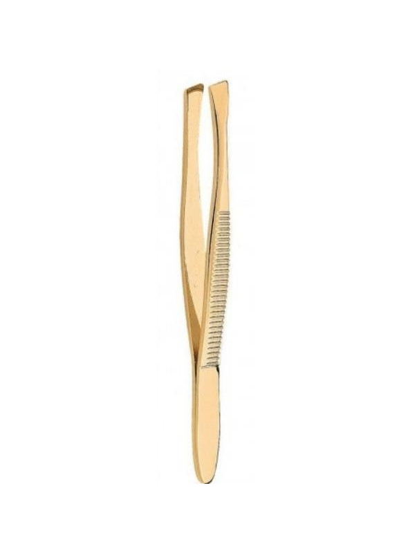 Donegal Diagonal gold cosmetic tweezers