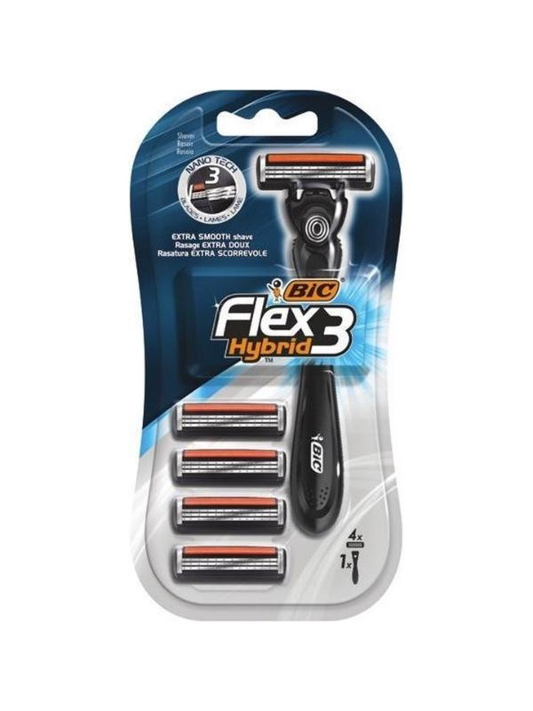 BIC Flex3 Hybrid Razor 1 Razor 4 replaceable blades