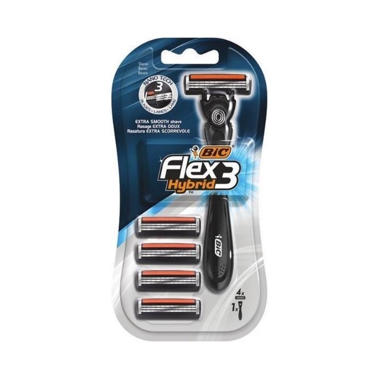 BIC Flex3 Hybrid Razor 1 Razor 4 replaceable blades