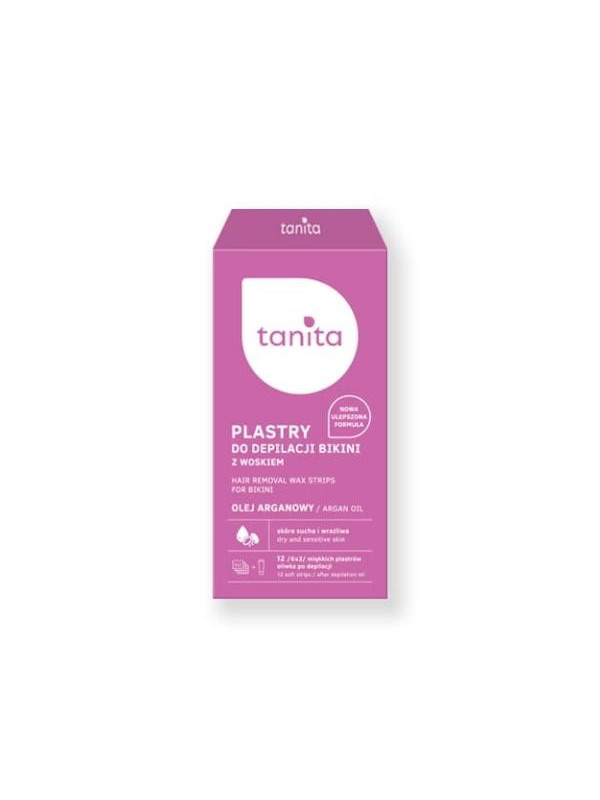 Tanita Argan Strips met wax voor bikini ontharing 12 pleisters + Olie na ontharing