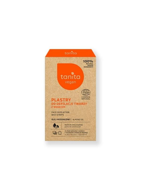 Tanita Vegan Strips met was voor gezichtsontharing 12 pleisters