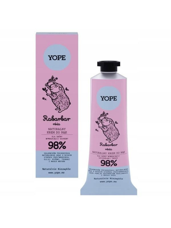 YOPE Natural Hand Cream Rhubarb and Rose