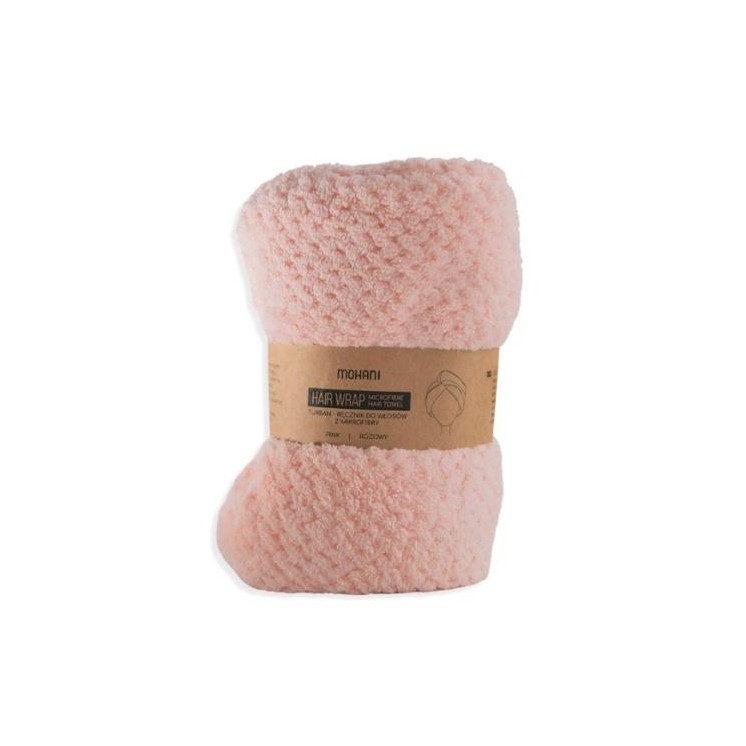 Mohani Turban Microfiber Hair Towel Pink takes care of your hair