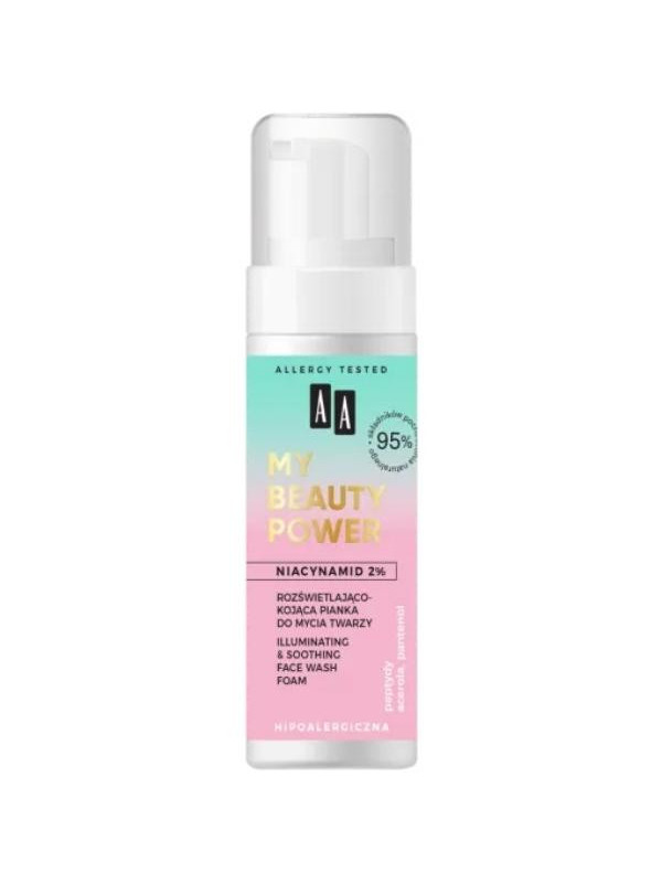 AA My Beauty Power illuminating and soothing face wash foam