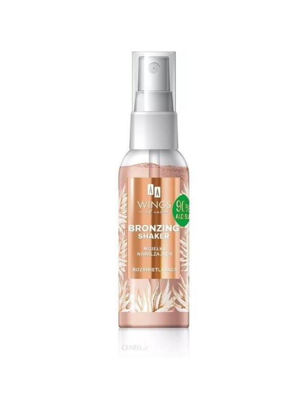 AA Wings of Color Bronzing Shaker Moisturizing and illuminating mist with 90% Aloe