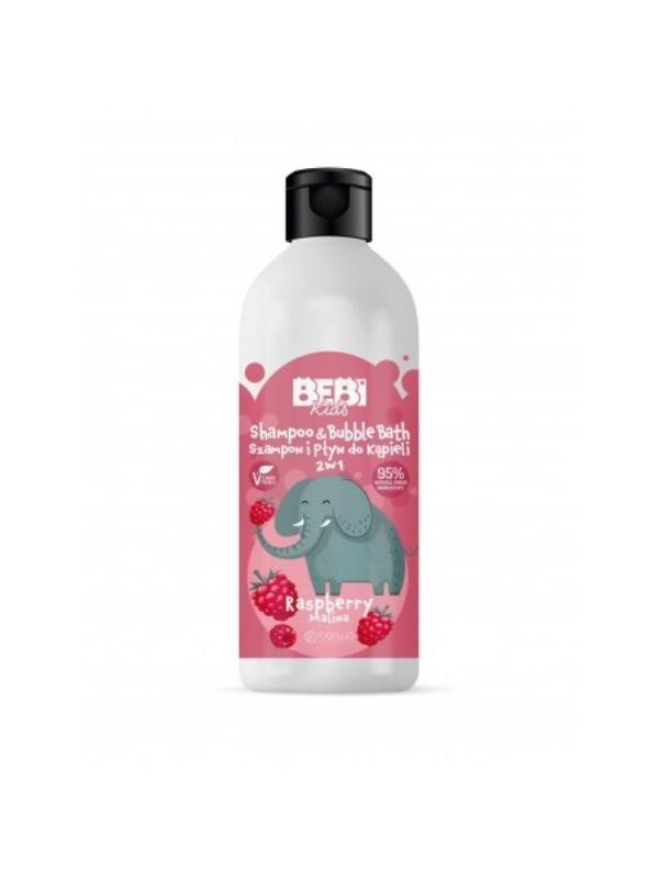 Barwa Bebi Kids Shampoo en Badschuim 2in1 Framboos 500 ml