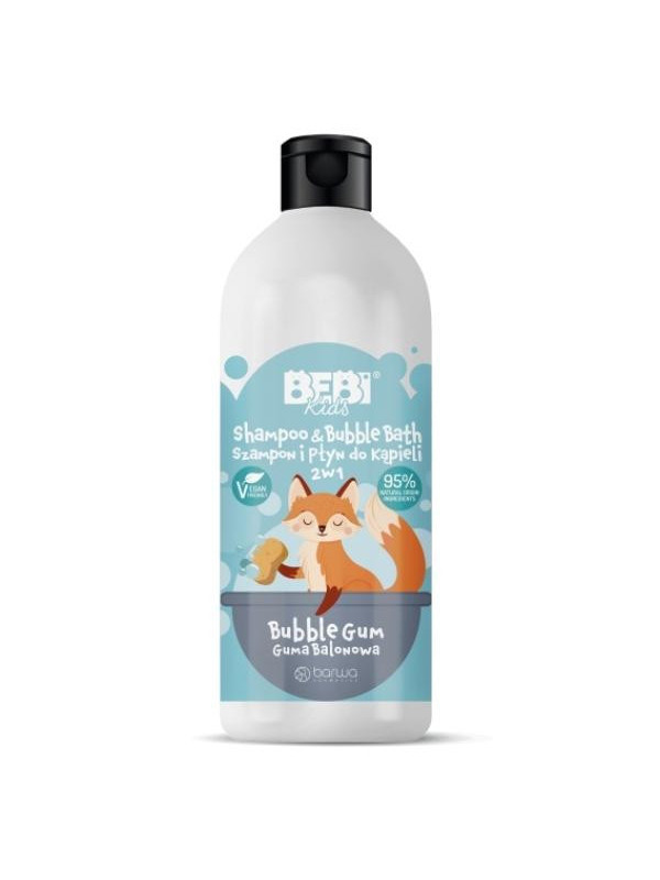 Barwa Bebi Kids Shampoo en Badschuim 2in1 Kauwgom 500 ml