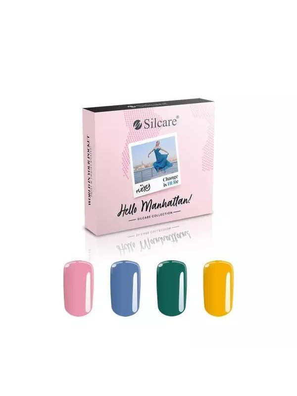 Silcare Flexy Hello Manhattan set Hybrid nail polishes 4 x 4, 5 g