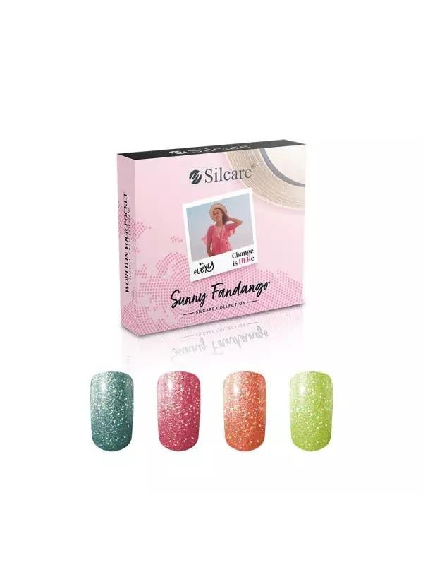 Silcare Set Flexy Sunny Fandango Hybrid nail polishes 4 x 4, 5 g