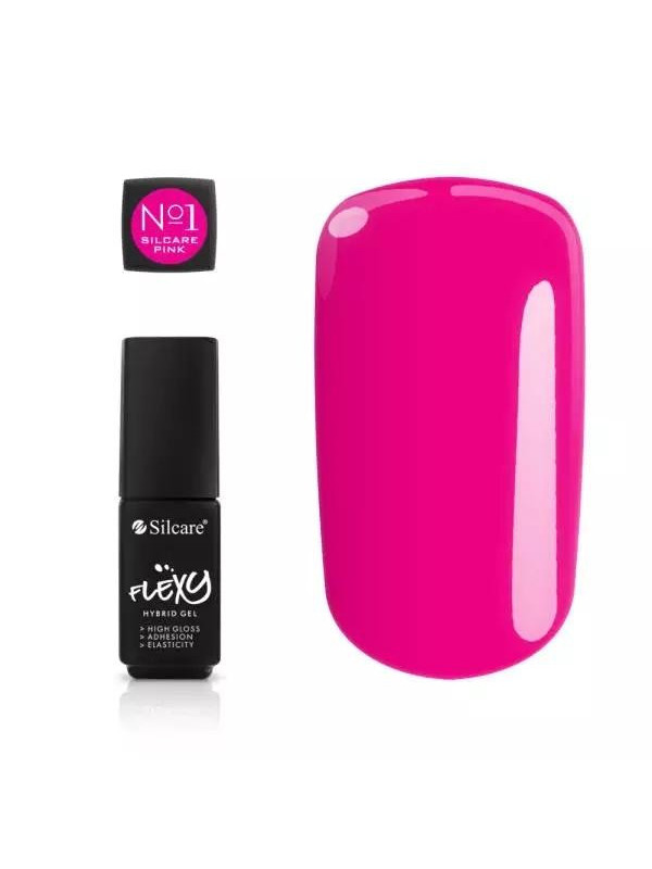 Silcare Flexy Hybrid nagellak Pink no.1 Magenta 4, 5 gr