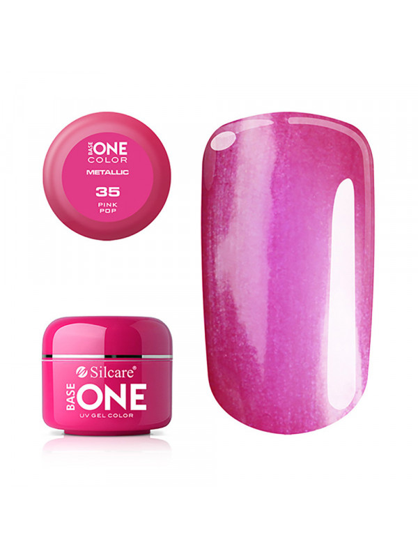 Silcare Base One Color UV Gel /035/ One Metallic Pink Pop 5 g