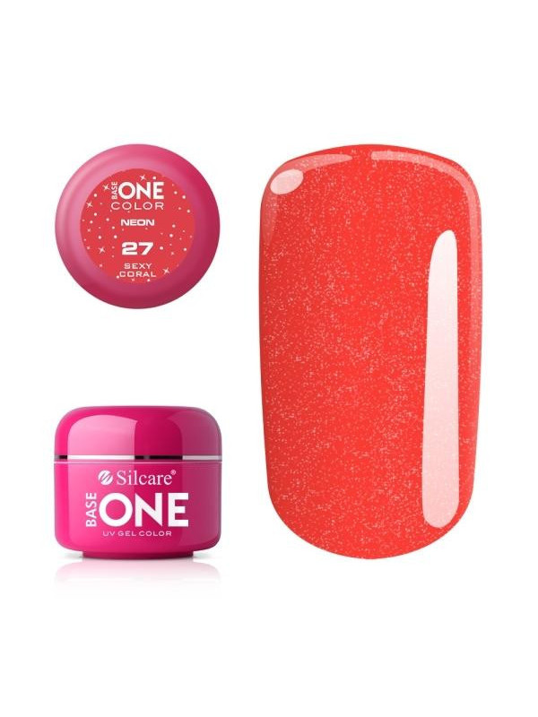 Silcare Base One Color UV Gel /27/ Neon Sexy Coral 5 g