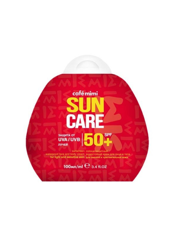 Cafe Mimi Sun Care sunscreen Face and body cream SPF50 + 100 ml