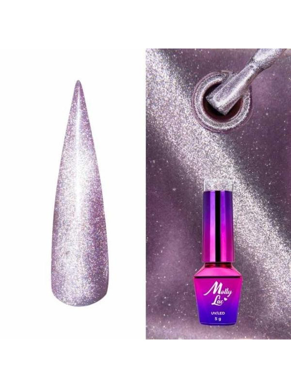 MollyLac /448/ Womanity Cat Eye Hybrid Varnish Steel 5 ml