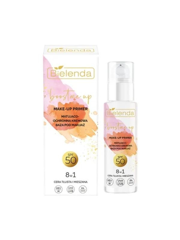 Bielenda Boost Me Up matte en beschermende crèmige make-upbasis SPF50