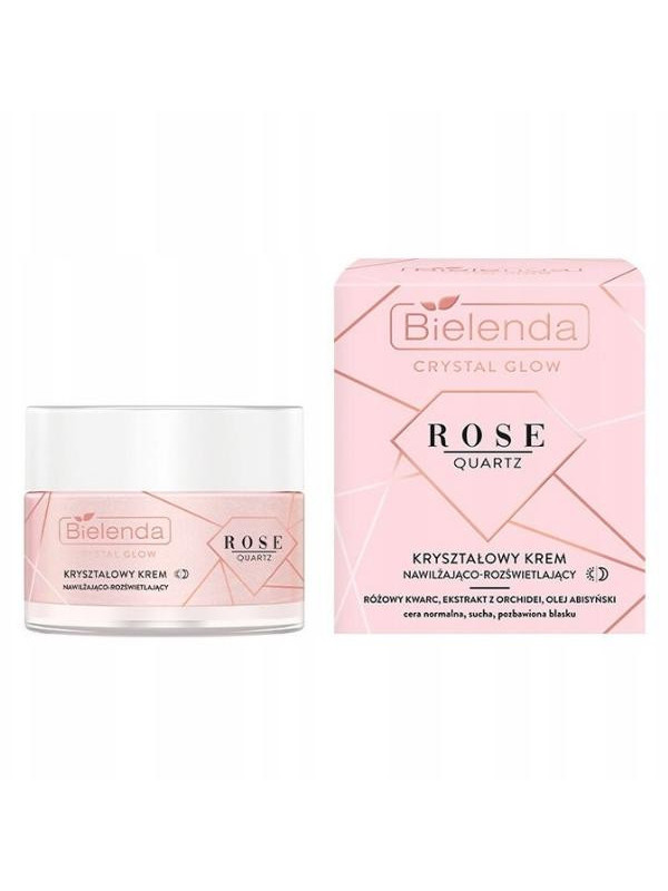 Bielenda Crystal Glow Rose kristal Quartz en verhelderende crème