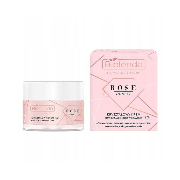 Bielenda Crystal Glow Rose kristal Quartz en verhelderende crème