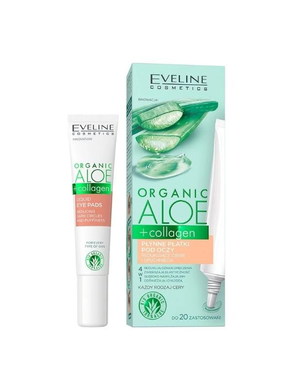 Eveline Organic Aloe + Collagen vloeibare ooglapjes die donkere kringen en wallen verminderen 20 ml