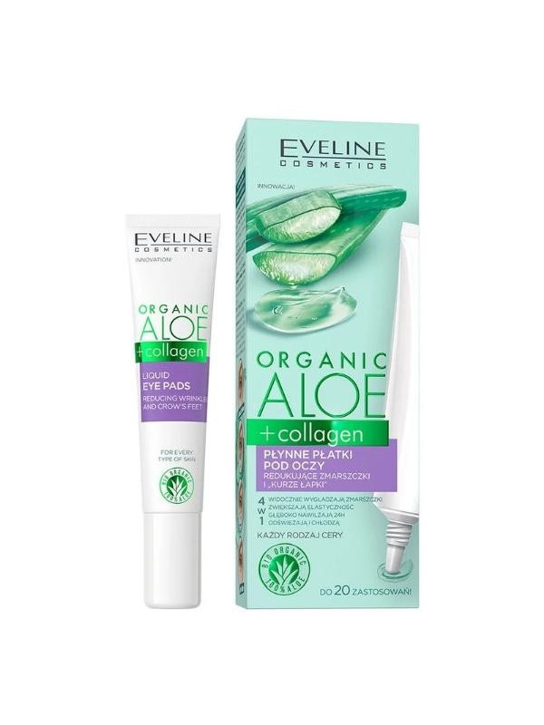 Eveline Organic Aloe + Collagen vloeibare ooglapjes die rimpels en kraaienpootjes verminderen 20 ml