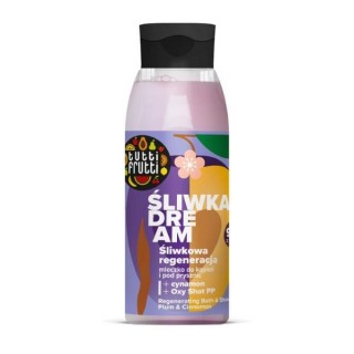 Farmona Tutti Frutti Plum Dream regenererende bad- en douchemelk Pruim en Kaneel + Oxy Shot PP 400 ml