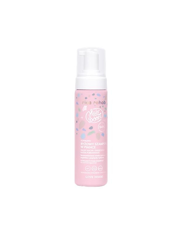 HairBoom Rice Rehab ultralight Rice Foam Shampoo droog en beschadigd haar elke porositeit Wrażliwy Wielbiciel